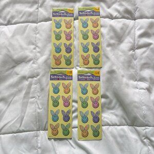 NEW Vintage 90s Stickety Doo Da Smiley Face Rabbit Easter Bunny Stickers 4 Packs